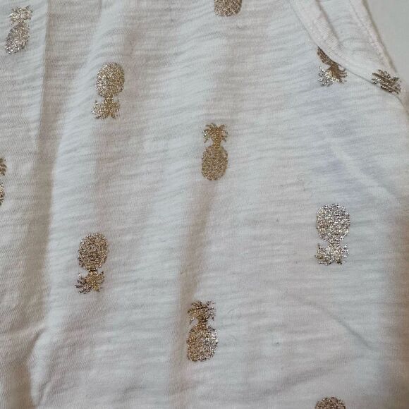 Old Navy Women's White Pineapple Pattern Tank Top Size Small - Picture 3 of 4